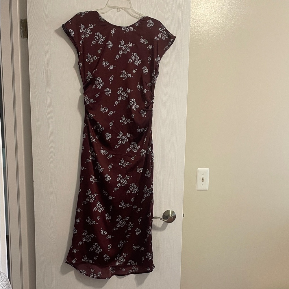 Universal Thread Burgundy Floral Midi Dress